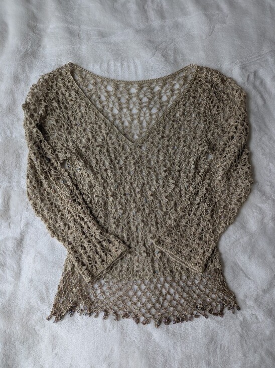 Vintage Tops - vintage beaded gold top